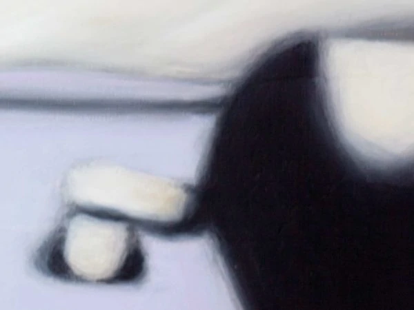 Abstraktes Kunstbild Weiß Schwarz Lila