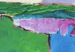 Acryl Gemälde abstrakte bunte Landschaft 75 x 100 cm