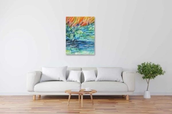 Modernes Acryl Gemälde abstraktes Licht mit Wasser wandbilder